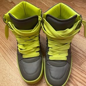 Green/grey Gucci Hightop Sneakers